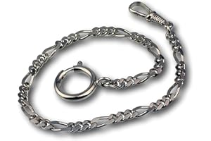 Uhren Pevak® Taschenuhrkette Vernickelt Figaro-Panzer Uhrkette 24cm Taschenuhr Uhr Kette 3010.1935