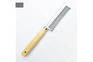 Pferdelinis Metal Mane Comb for Horse Donkey, Wooden Handle