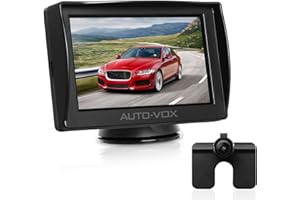 AUTO-VOX M1 Car Reversing Camera Kit Rearview Backup Camera IP68 Waterproof Night Vision, 4.3'' TFT LCD Rear View Monitor Parking Assistance System with One Wire Easy Installation