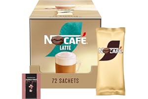 JOLAFUNBS Bulk Instant Coffee Sachets Pack latte Unsweetened Individually Wrapped Multipacks 72 x 18g - Office Staff Drink, Visitor Refreshment, School, Clinics, Perfect with Biscuits & Winter Snacks
