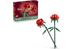 LEGO Botanicals Roses - Mother's Day Detail - Red Artificial Flowers Compatible with Bouquets - Floral Decor for Children's Bedroom and Desk - 40460