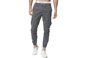 ZOEREA Pantalones Hombre Casuales Deporte Elásticos Joggers Largos Pants con Bolsillos Algodón Slim Fit Cargo Trouser de Hombres