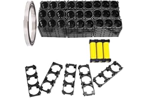VISSQH 40 Stück 18650 Li-Batteriehalter, 3 Zellen Zylindrische Batterie Pack Halterung, Kunststoff Lithium Stehen + Nickel Streifen 10m für 18650 Li-Ionen DIY