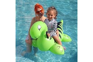 ROUSKY Aufblasbares Dinosaurier-Schwimmbecken-Spielzeug Ride-On Aufblasbares Schwimmbad-Strand-Schwimmer-Sommer-Wasser-Spaß-Floß-Floß für Kinder und Erwachsene