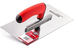 COMENSAL Glättekelle Rostfreie - Profi Edelstahl Glättkelle -Trockenbau Werkzeug - Glättscheibe Traufel - Ergonomisch Griff - Made in EU - 270 x 130 mm