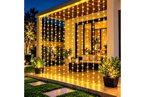 Desidiya 200 LED Waterfall Curtain String Lights 3x2m Warm White | 8 Lighting Modes, Adjustable Brightness, Me...