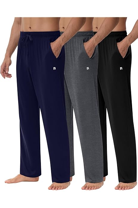 Mens Sweatpants 3-Pack Men's Athletic Joggers Moisture-Wicking