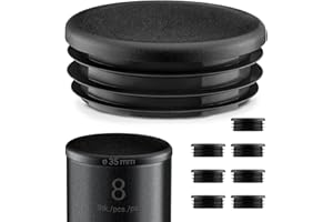 EMFA Tappo alettato tondo 35 mm Nero 8 pezzi - Tappi a lamelle rotondi 35mm per tubo - Terminali in plastica protettivi 3,5 cm