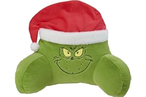 United Labels The Grinch Kissen - Rückenkissen für Bett und Sofa Rückenstütze mit Armlehnen Lesekissen für Rücken, Nacken und Kopf Grün 40 x 38 cm