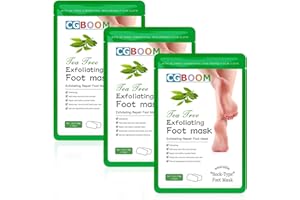 CGBOOM Maschera per piedi, 3 paia di calzini per calli, maschera esfoliante efficace per la cura dei piedi, calzini per la rimozione della calli e della pelle morta, maschera esfoliante per uomini e donne