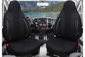 BREMER SITZBEZÜGE Coprisedili per conducente e passeggero compatibili con camper Pössl Weinsberg Knaus Adria Dethleffs Fendt Carthago Bürstner Eura Mobile Pilote Laika Kabe Chausson Hobby PL403 (nero)