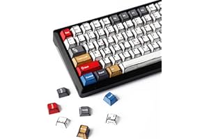 YMDK Retro-Manga-Thema-Tastenkappen, Anime-Comic, vollständiges Set, 136 Tasten, kreativ, interessant, hausgemachte, benutzerdefinierte Tastenkappen, PBT-Farbstoff, Sub-Cherry-Profil-Tastenkappen für