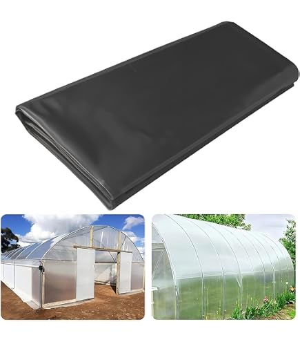 Film De Serre Polyéthylène 2x6 M - 40µ épais, Transparent, Imperméable, Avec 20 Piquets Jardin