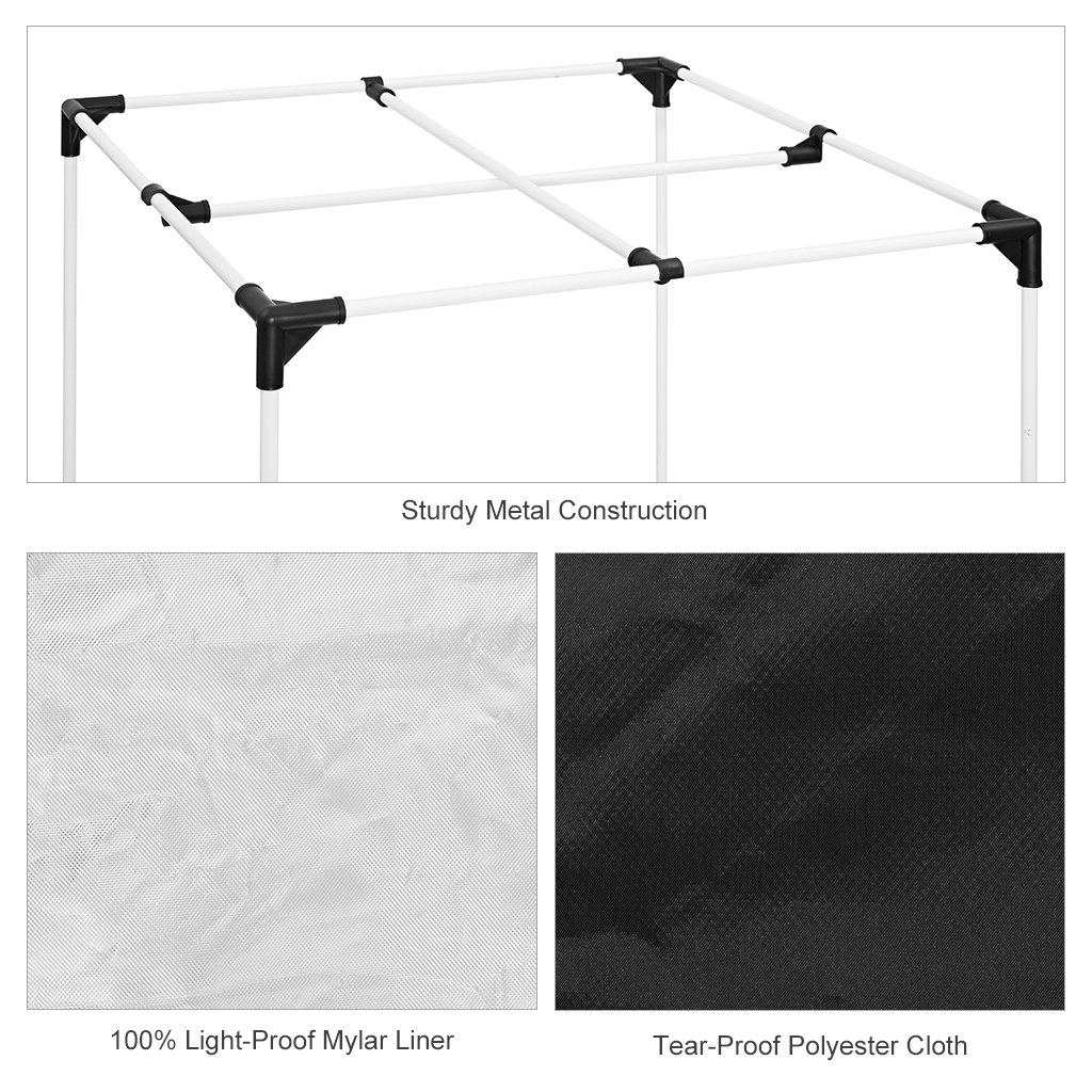 Finether Armario de Cultivo Interior 80x80x160 cm Grow Box Hidroponía