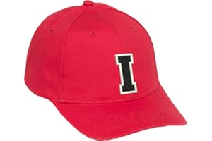 4SOLD Unisex Jungen Mädchen Mütze Baseball Rot Cap Marineblau Hut Kinder Kappe Alphabet A-Z Gestickt in der EU