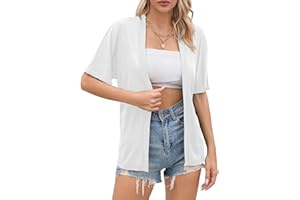 TASAMO Summer Open Front Lightweight Cardigans - Short Sleeve Ladies' Outerwear