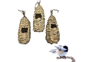 3 PAGEN® Vogelnester 3er-Set aus Naturmaterialien, Vogelnest 3 Stück, Vogelhaus zum Aufhängen, Wildvogelnest, Nistkästen & Nester für kleine Gartenvögel, naturgetreu, stabil & katzensicher, 25 x 8 cm
