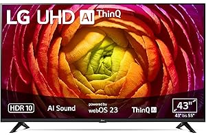 LG 43UR74006LB 109 cm (43 Zoll) UHD Fernseher (Active HDR, 60 Hz, Smart TV) [Modelljahr 2023], Dark Black