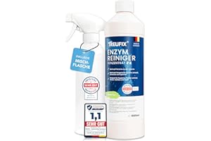 ‎TREUFIX Treufix Enzymreiniger Konzentrat 1L inkl. 500ml Mischflasche – Hochwirksamer Geruchsentferner gegen Katzenurin & Hundeurin für Sofa, Teppich, Polster Geruchsneutralisierer – Made in DE