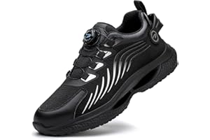 BINBINNIAO Safety Unisex Adult Shoes Arbeitsschuhe Herren Wasserdicht Sportliche Sicherheitsschuhe Leicht Trends Drehknopf Anti-Smash und Anti-Punktur