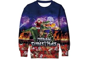 Belovecol Boys Girls Unisex Funny Christmas Sweatshirt Long Sleeve Crew-Neck Novelty Sweatshirts Pullover Age 4-16 Years