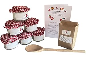 HELEN'S OWN INTERNATIONAL Helen's Own Jam Making Kit - Easy LOW SUGAR JAM - Kit includes 6 Jars, Lids, Doilies, rubber-bands and 500g of Helen's Own Pectin sugar mix - Now suitable for Vegetarians & Vegans!