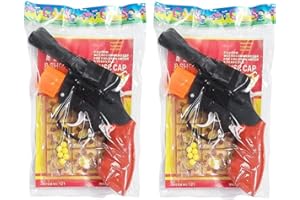 FABRI-CUT 2 x Battle Ground Double Action Toy 8 SHOT Cap/BB Gun + 72 Ring Caps 3 in 1 SGM Toys Cap