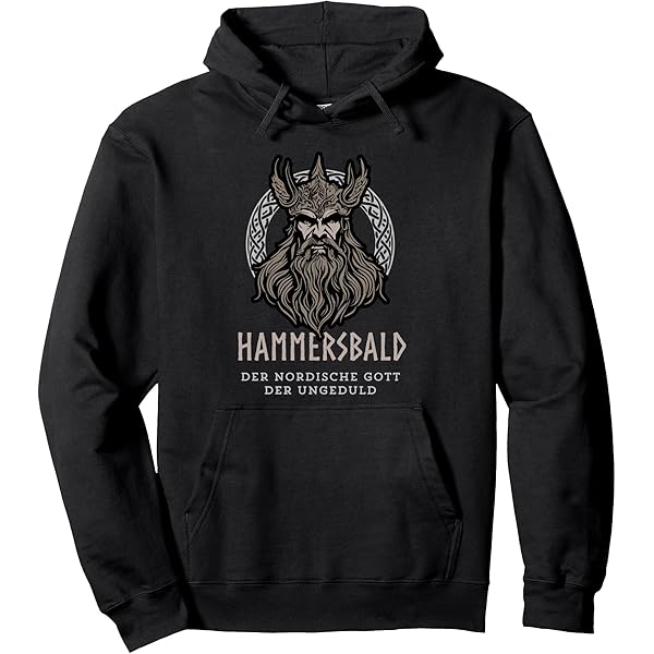 Herren Hoodie Mit Aegishjalmur-Motiv - Wikinger Kapuzenpullover, Schwarz