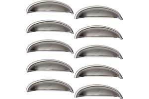 SOTECH 10 pièces poignée coquille NICK aspect inox Distance de perçage 96 mm Poignée de pharmacie Poignée de cuisine Poignée de meuble de