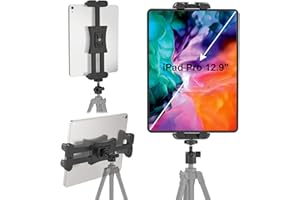 Cenawin Tablet Tripod Holder for iPad Pro Tablet Tripod Holder Adapter with Ball Head for Selfie Stick Camera Monopod Tripod Mount for iPad Pro Air Mini, 4.7-12.9 Inch Tablets