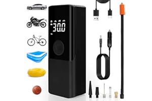 aquota Electric Tyre Inflator Air Compressor,Rechargeable Cordless Tyre Inflator Portable Car Tyre Inflators 150PSI 6000mAh Mini Air Tyre Pump Car Accessories for Car Motorcycle Bicycle