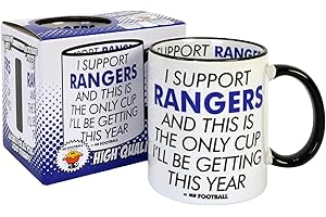 Bomblighters Rangers Mug - Funny I Support Rangers and This is only Cup Football Mug - Joke Merchandise Gift for Fan, Ceramic, 250ml