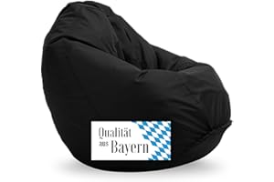 Bruni – Pouf Classico di taglia L, colore nero, formato XL, con sacco interno e fodera rimovibile, perline EPS per uso alimentare, per lettura, prodotto in Germania