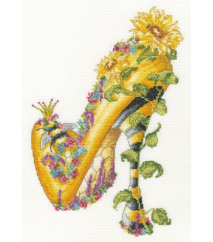 Bothy Threads Kreuzstich Set Blühen Mit Liebe - Stickpackung 26x26cm