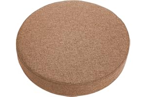 ping bu Runde Stuhlpolster, dick, 5/8/10 cm, Sitzkissen, Esszimmerstuhl, Kissen, Sitzpolster, runde Hockerkissen für Küche, Zuhause (30 x 30 x 10 cm, Braun A)