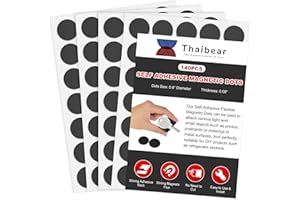 THAIBEAR 140PCs Magnetic Dots, Self Adhesive Magnet Dots, Flexible Sticky Magnetic Tape - Easy Peel and Stick Magnetic Strips with Adhesive, Small Magnets Stickers for Crafts, Whiteboard, Fridge, DIY