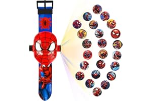 FXFOOT Reloj Digital para Niños, Reloj de Pulsera con Proyector Digital, Reloj Electrónico con Dibujos Animados, Reloj Electrónico para Niños con 24 Proyecciones, Reloj para Niños y Niñas