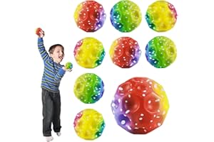 Cragmut 9 Stück Astro Jump Ball Set, Moon Galaxy Ball Spaceballs Super High, Rainbow Springball Gummiball, Jumping Ball for Kids, Mini Bouncing Ball Toy, für Party Gift Mondball Bouncy Balls for Kids