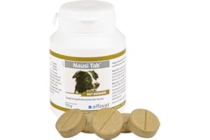 Alfavet Nausi Tab protege el estómago en situaciones estresantes, pastilla masticable con jengibre para perros, alimento complementario, lata de 110 g con aprox. 20 aperitivos