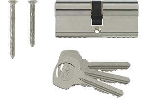 Yale PKM4045-NP - KM Superior 1 Star Euro Cylinder Lock - 40/45 (95mm) / 40:10:45 - Nickel Finish - High Security