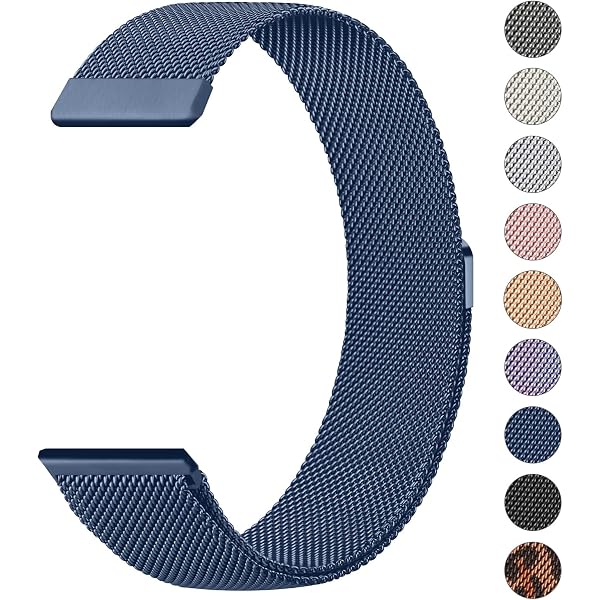 Bracelet De Montre En Maille Acier Inoxydable – Ajustable Magnétique, Compatible Montres Traditionnelles Et Smartwatches 20mm