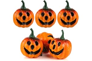 Kesote Mini Calabaza Artificial Verosimiliante Calabaza de Espuma Adornos para Halloween, 6 Calabazas, 5.5CM