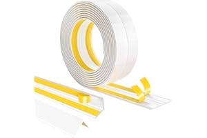 Ante bellum Cornière d'Angle PVC Pliable – Baguette d'Angle Plastique Blanche avec Bandes Adhésives Mousse – Finition de Bords Lisse pour Murs, Portes, Fenêtres et Panneaux de Meubles