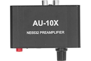 PUSOKEI Phono Turntable Preamp, 20Db Stereo Audio Signal Phono Preamplifier, HiFi Sound Phonograph Preamplifier with RCA Input, RCA Output & 3.5MM Headphone Port