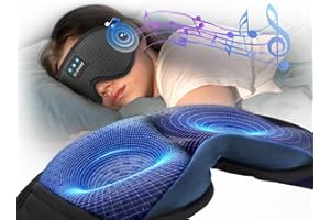LC-dolida Bluetooth Sleep Mask Headphones,Upgraded 100% Blackout 3D Sleep Headphones 15 Hours Playtime Eye Mask with Headphones,Sleep Aids with Waterproof Travel Bag & 2 Sleep Earplugs for Adults