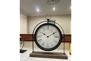 Stunning 26cm Large Vintage/Retro Analogue Mantle Clock - Black for Home Decor & Gift