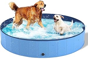 DONO Foldable Pet Bath Tub for Large Or Medium Sized Dogs Outdoor PVC Swimming Bathing Tub Swimming Pool for Dogs and Cats,160cm(Dia) x 30cm(H)