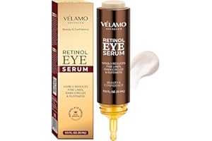VELAMO ADVANCED Retinol Eye Serum with Caffeine, Hyaluronic Acid, Peptides and Ceramides 0.5 FL OZ/15 mL
