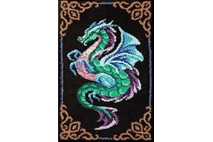 YOOTOM Knüpfteppich Zum Selber knüpfen, Knüpfsets Latch Hook Kit Selbst Knüpfen Set für Kinder und Erwachsene, Farbmuster vorbedruckt，50x38cm