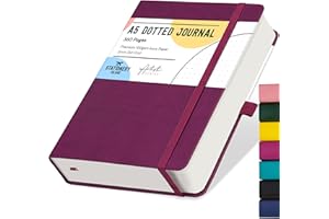 Stationery Island Cuaderno Punteado A5, Bullet Dotted Journal de Papel con Puntos de 100 g/m², 360 Páginas, Libreta A5 de Tapa Dura con Portalápices, Bolsillo Interior y 2 Marcapáginas